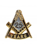 Freemasons Masonic 25 YEAR Lapel Pin