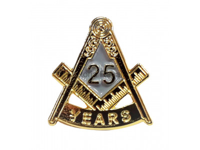 Freemasons Masonic 25 YEAR Lapel Pin