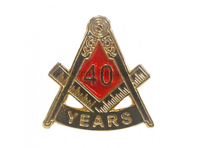 Freemasons Masonic 40 YEAR Lapel Pin