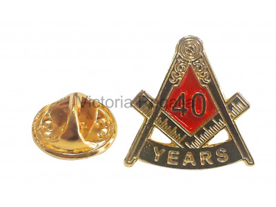 Freemasons Masonic 40 YEAR Lapel Pin