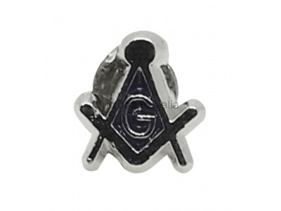 Square and Compass & G Small Masonic Freemasons Lapel Pin - Silver - Spec of Dust