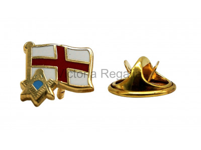 Freemasons England Flag and Masonic Symbol S&C Lapel Pin