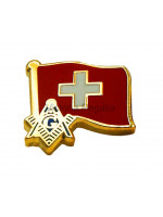 Épinglette maçonnique drapeau franc-maçon Suisse