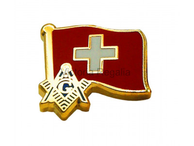 Freemasons Switzerland Flag Masonic Lapel Pin