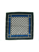 Masonic Chequered Pocket Square with Square, Compass and G Symbol (Royal Blue)