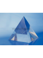 Freemasons Paperweight Glass Pyramid with 3D Engraved Square and Compass with G
