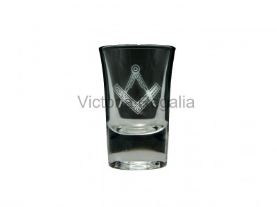 Conical Shot Glass with Masonic Square and Compass Freemasons