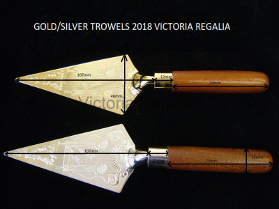 Masonic Trowel with Square and Compasses and Symbol Engravings - Gold or Silver