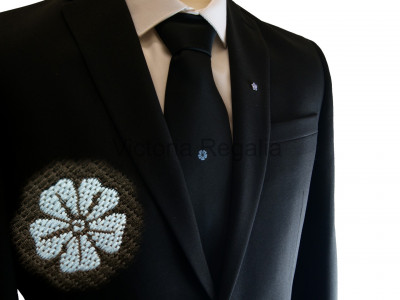 Forget Me Not Woven Tie - Black