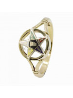 Masonic 9ct guldgenomslagen designorder av Eastern Star Ring