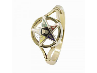 Masonic 9ct Gold Pierced Design Order of the Eastern Star Ring