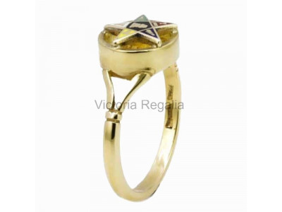 Masonic 9ct Gold Pierced Design Order of the Eastern Star Ring