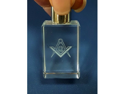 Masonic Keyring with Torch, and the Square, Compass and G Symbol
