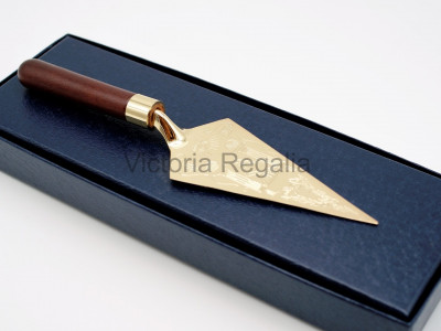 Masonic Trowel with Engraved Square and Compass and Symbols - Gold or Silver