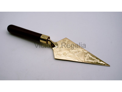 Masonic Trowel with Square and Compasses and Symbol Engravings - Gold or Silver