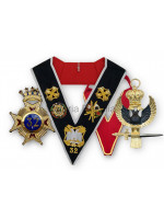 32nd Degree Full Set: Collarette with Eagle Jewel, and Collar with Star Jewel - English Constitution