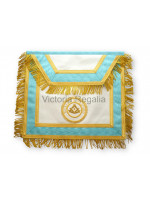 Provincial Apron sky blue with Gold Lace - Hand Embroidered Badge-Irish Constitution 