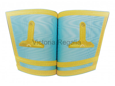 Sky Blue Gauntlets with Hand Embroidered Emblem of Office- Irish Constitution