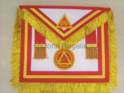 Irish RAC Supreme Apron Lambskin with gold Lace- Hand Embroidered Badge of Office 
