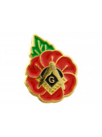 Masonic Poppy with Square, Compass and 'G' Lapel Pin