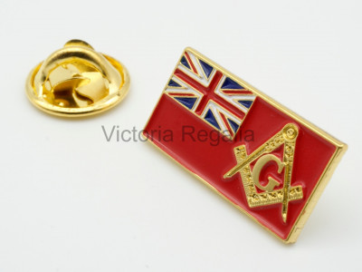 Merchant Navy Flag och Masonic Square Compass och G Symbol Freemason Lapel Pin