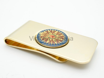 Money Clip with Decorative Compass - Golden Colour