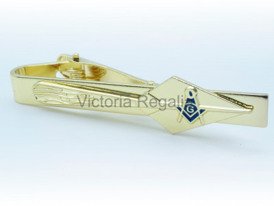 Masonic Trowel with Square, Compass and G Freemasons Tie Slide