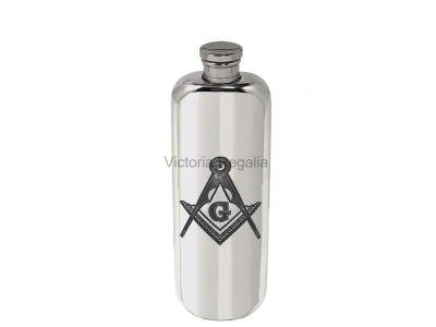 Masonic Hip Flask in Pewter Top Pocket Flask 3 oz