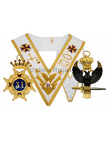 31st Degree Full Set: Collarette with Eagle Jewel, and Collar with Star Jewel - English Constitution