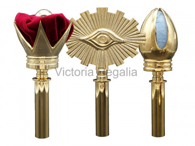 Royal Arch Principals Sceptres - Full Set of 3  Tops only  option to purchase complete with wood