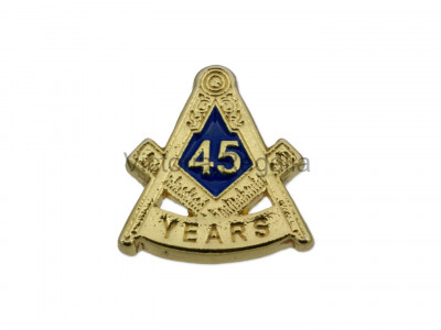 Freemasons Masonic 45 YEAR Lapel Pin