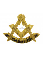 Masonic Hand-Embroidered Gold Bullion Wire Past Master Flap Badge - Scottish Constitution
