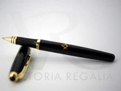 Black & Gold Masonic Gel Pen with Square & Compass symbol