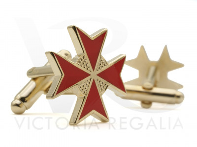 Masonic Knights of Malta Red Freemasons Cufflinks