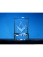 Hot Shot Glass with Masonic Square and Compass Freemasons