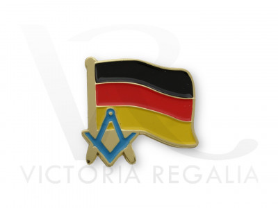 Flag of Germany with Masonic Square and Compasses Large Lapel Pin