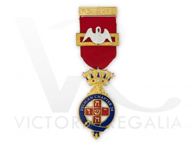 Rose Croix Past Most Wise Sovereign Master Breast Jewel with Chapter Name and Number - English Constitution