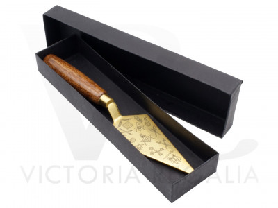 Freemasons Trowel with Square and Compasses and 'G' and Office Symbols - Brass