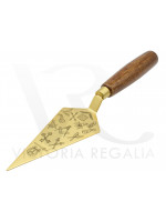 Freemasons Trowel with Square and Compass and Masonic Office Symbols - Brass