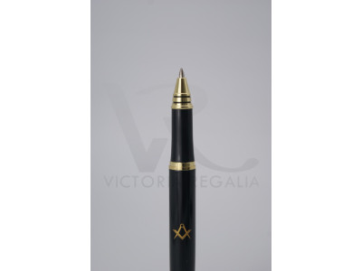 Masonic Pen Gift set - Square & Compass symbol With "G"  - Black & Gold
