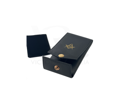 Masonic  Dual Jewel Wallet with Detachable Breast Jewel Pad with Gold blocked Masonic Square & Compass  / Square & Compass with "G"