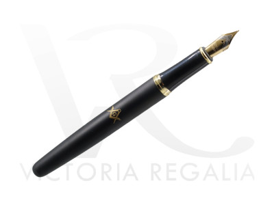 Fountain Pen - with Square & compass with "G" - Black & Gold