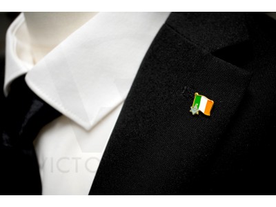 Pin de la solapa de la bandera masónica irlandesa de los masones