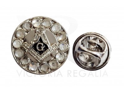 Francmasones de color plata cuadrado y brújula y pin de solapa masónico G