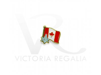 Freemasons Canada Flag with Masonic S&C Lapel Pin