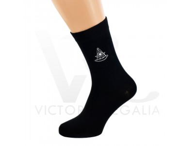 Masonic Mens Black Socks With Silver G Design  