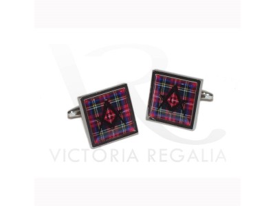 Masonic Scottish Royal Stewart Tartan Cufflinks with Square and Compass "G"