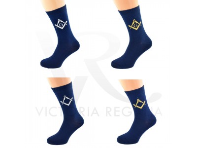 Masonic Mens Navy Socks With Square & Compass (With or Without "G")