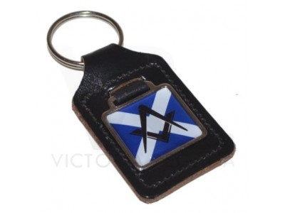 Masonic Scottish Saltire Key Ring With Square & Compass